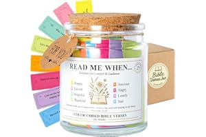 FLIIPFLAAP Bible Verse Jar – 108 Christian Scripture Jar for 8 Emotions & Feelings – Read Me When Prayer Cards for Daily Devotional & Encouragement – Gift for Women, Men, Mom, Friends, Birthday, Christmas