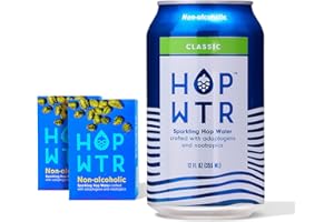 HOP WTR Sparkling Hop Water, Classic 12 Pack, Sugar Free, Low Carb Non Alcoholic Drinks, NA Beer, Adaptogen Drink, No Calories, Adaptogens & Nootropics for Added Benefits, 12 oz Cans