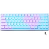 HITIME x XVX M67 Wireless 60% Percent Keyboard, QMK/VIA Topographic Gaming Keyboard, Tri-Mode Thocky Creamy Mechanical Key Board, Hot Swappable Gasket Mount RGB IMD Tech for Win/Mac(JadeStone)