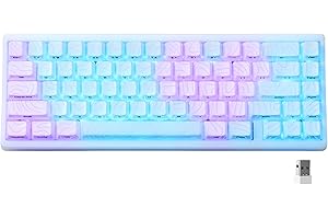 HITIME x XVX M67 Wireless 60% Percent Keyboard, QMK/VIA Topographic Gaming Keyboard, Tri-Mode Thocky Creamy Mechanical Key Board, Hot Swappable Gasket Mount RGB IMD Tech for Win/Mac(JadeStone)