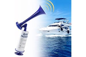 WAEKIYTL Handheld Air Horn, Super Loud Noise Maker Boat Air Horn for Marine and Sports, Bear Horn Self Defense Portable Air Pump Horn, Safety Alarm Horn for Boating, Camping, Graduation (Blue)