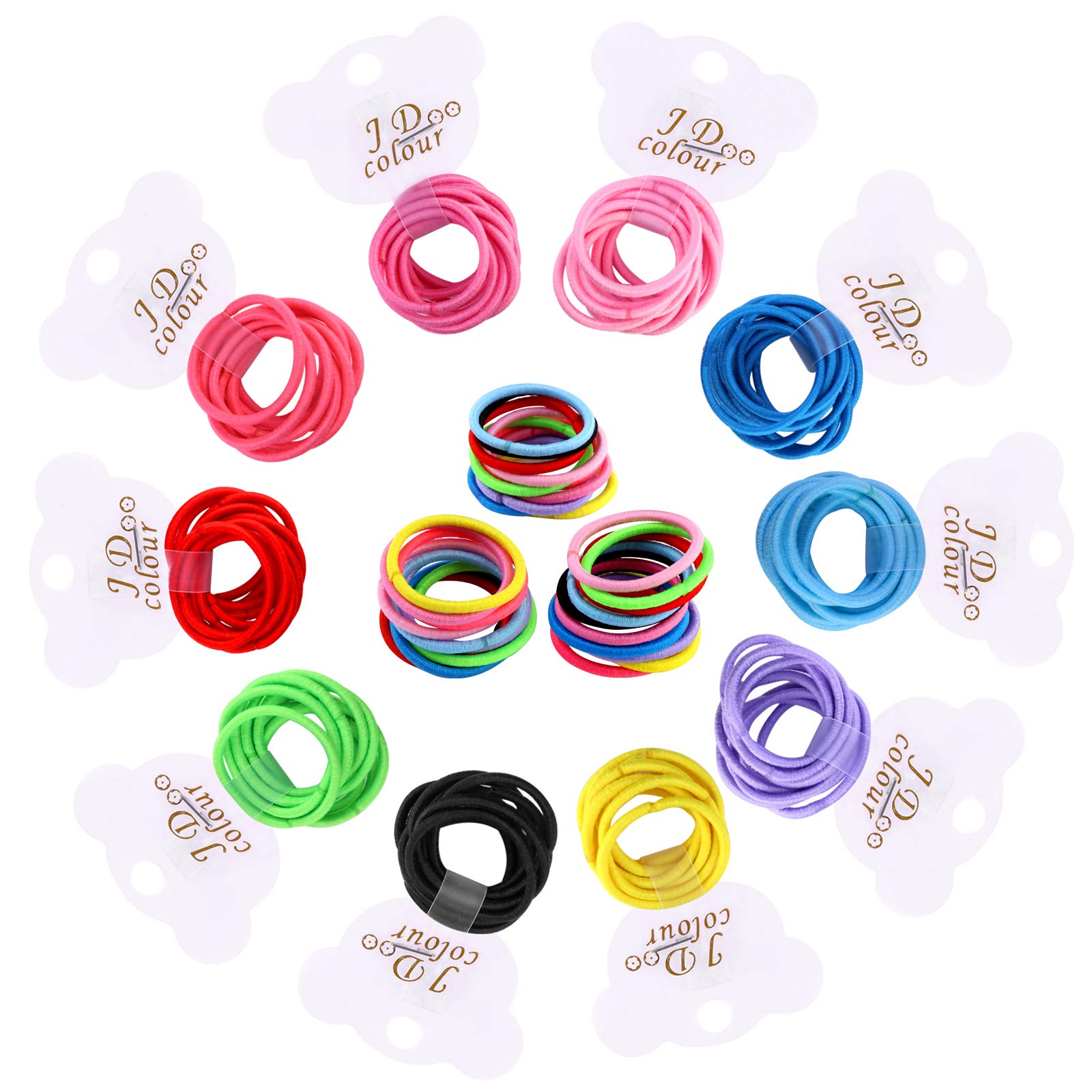 Elastic Baby Hair Ties for Thin Hair, 100pcs Multicolor Mini Small Ponytail Holders Hairbands Tiny Hair Bands No Metal Hair Accessories for Baby Girls Kids Toddler