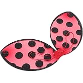 Abaodam Foldable Ladybug Wings for Kids Performance Mesh Cosplay Wing Red Costume Prop Portable Party Accessory for Girls Stage Play