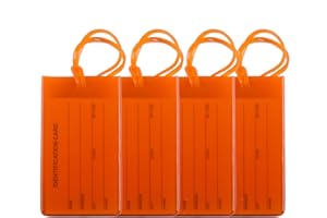 AI-DEE Colorful Flexible Travel Luggage Tags for Baggage Bags/Suitcases - Name ID Labels Set for Travel