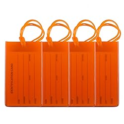 4 Packs Colorful Flexible Travel Luggage Tags for