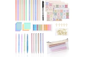 KOGCMEETL Bible Journaling Kit, Bible Study Supplies for Women, Bible Study Kit Includes Pencil Case Highlighters and Pens No Bleed Tabs Cross Paper Clips and more, Book Annotation Kit for Christian Gifts