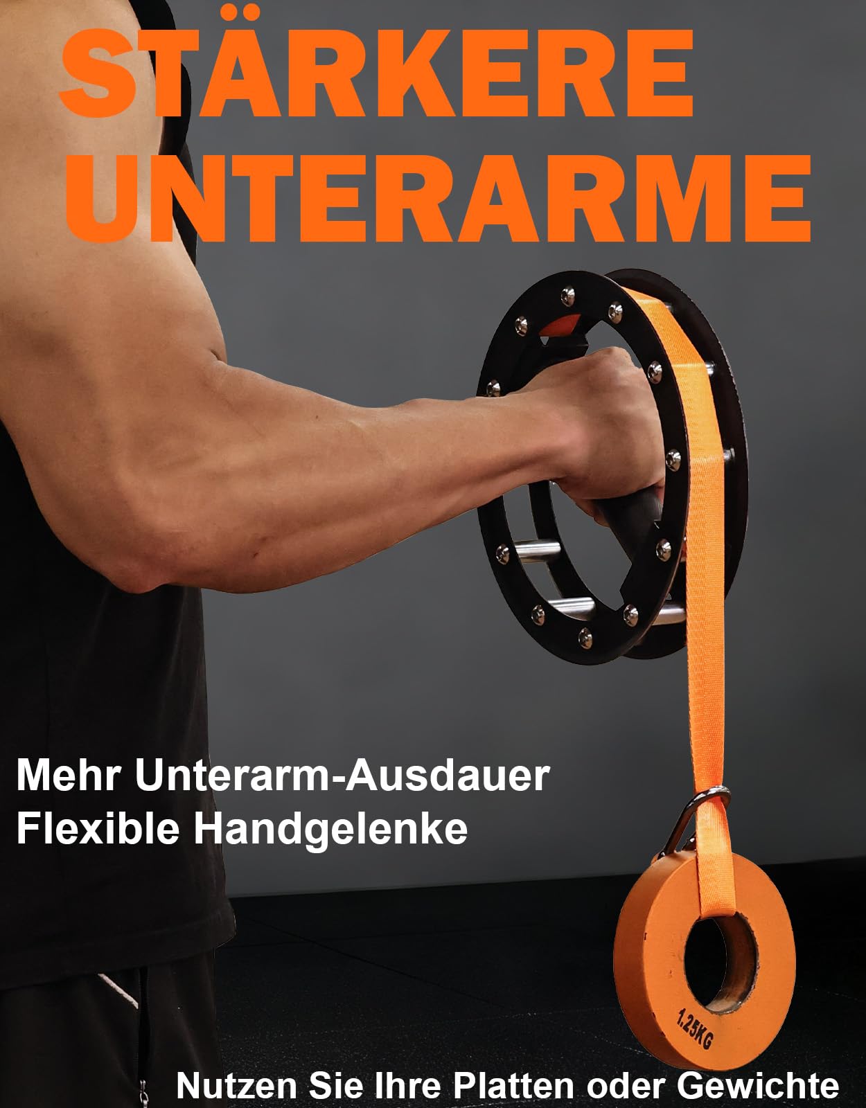 Fitarc Forearm Strengthener,Forearm Exerciser, Wrist Bar,Forearm Strength Trainer,Wrist Roller,Wrist Trainer,Wrist Rotation,Plate Not Included (Forearm Rotation Trainer) 2