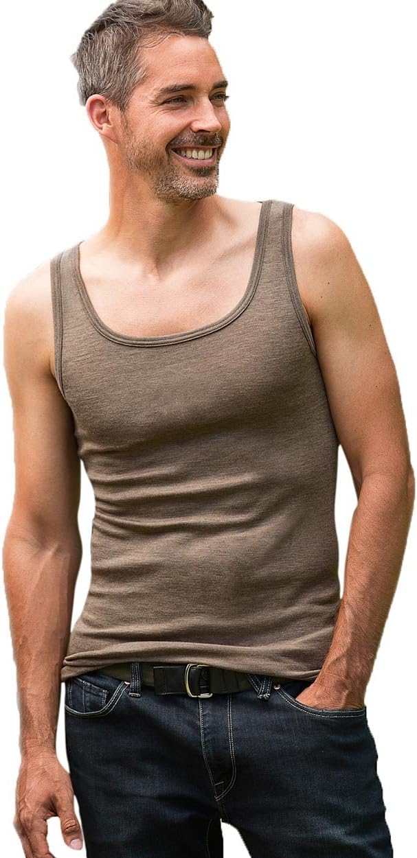 Engel Men's Sleeveless Thermal Vest Organic Merino / Mulberry Silk - Undyed