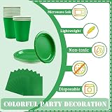 YAAVAAW 16Pcs Green Party Cups 9oz Cold Hot Drinking Cups Solid Color view 3