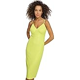 Siena Womens Sleeveless V-Neck Mesh Midi Dress