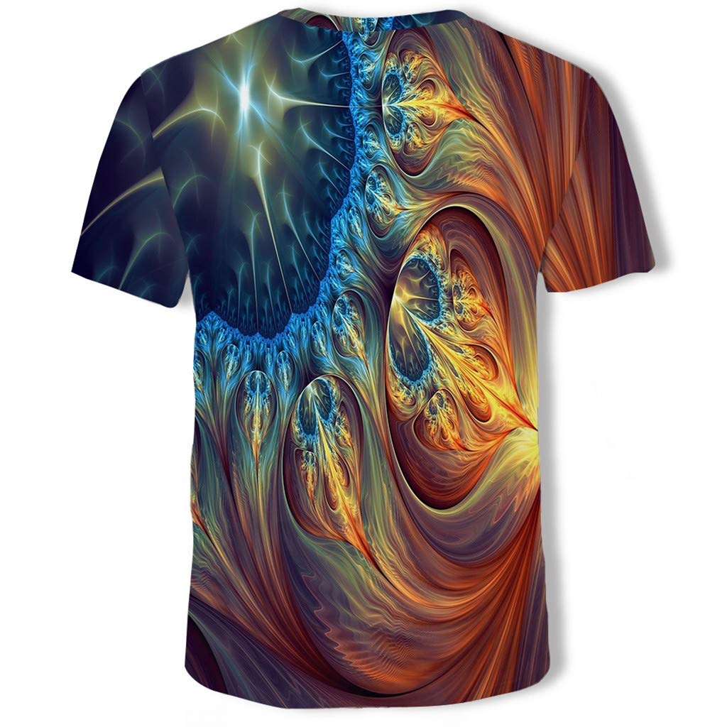 SHINEHUA Herren Druck T-Shirt 3D Muster Shirt Kurze Ärmel Grafik Muskelshirt Spaß Motiv Tops Oversize Kurzarmshirt Sport Oberteile Print Unisex Basic Hemd Casual Sommer Lässige