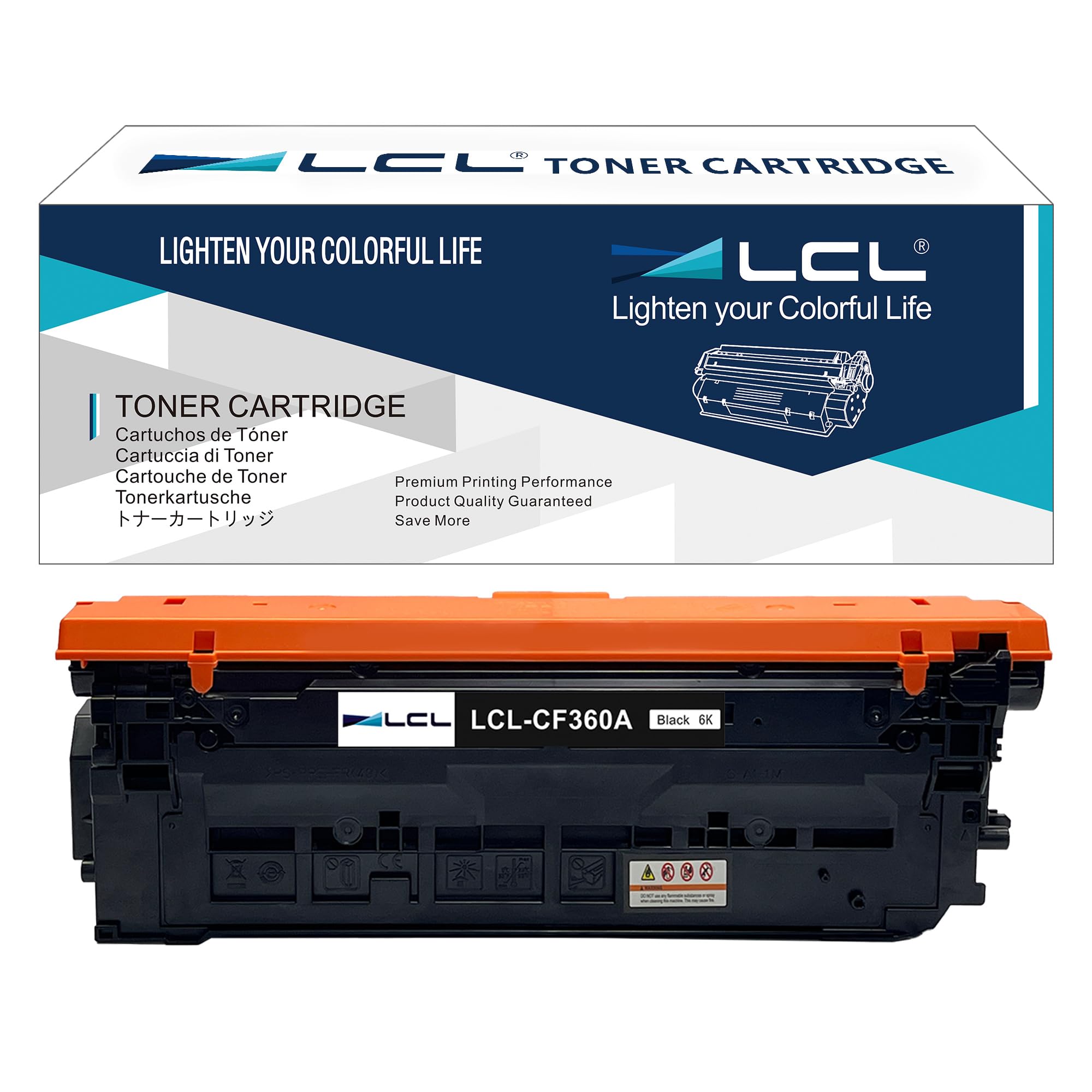 LCL Remanufactured Toner Cartridge 508A CF360A 6000 pages (1 Black) Replacement for HP M553 M577 Color M552dn M553dn M553n MFP M577f MFP M57 M553n M553x MFP M577Z MFP M577dn MFP M577f MFP M577 M577c — image 1