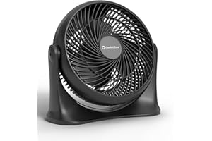 Comfort Zone 11-Inch High-Velocity Tabletop Air Circulator Fan, Quiet Personal Fan with 3 Speeds & 90° Adjustable Tilt – Portable Desk Fan for Home, Bedroom, or Office, Black