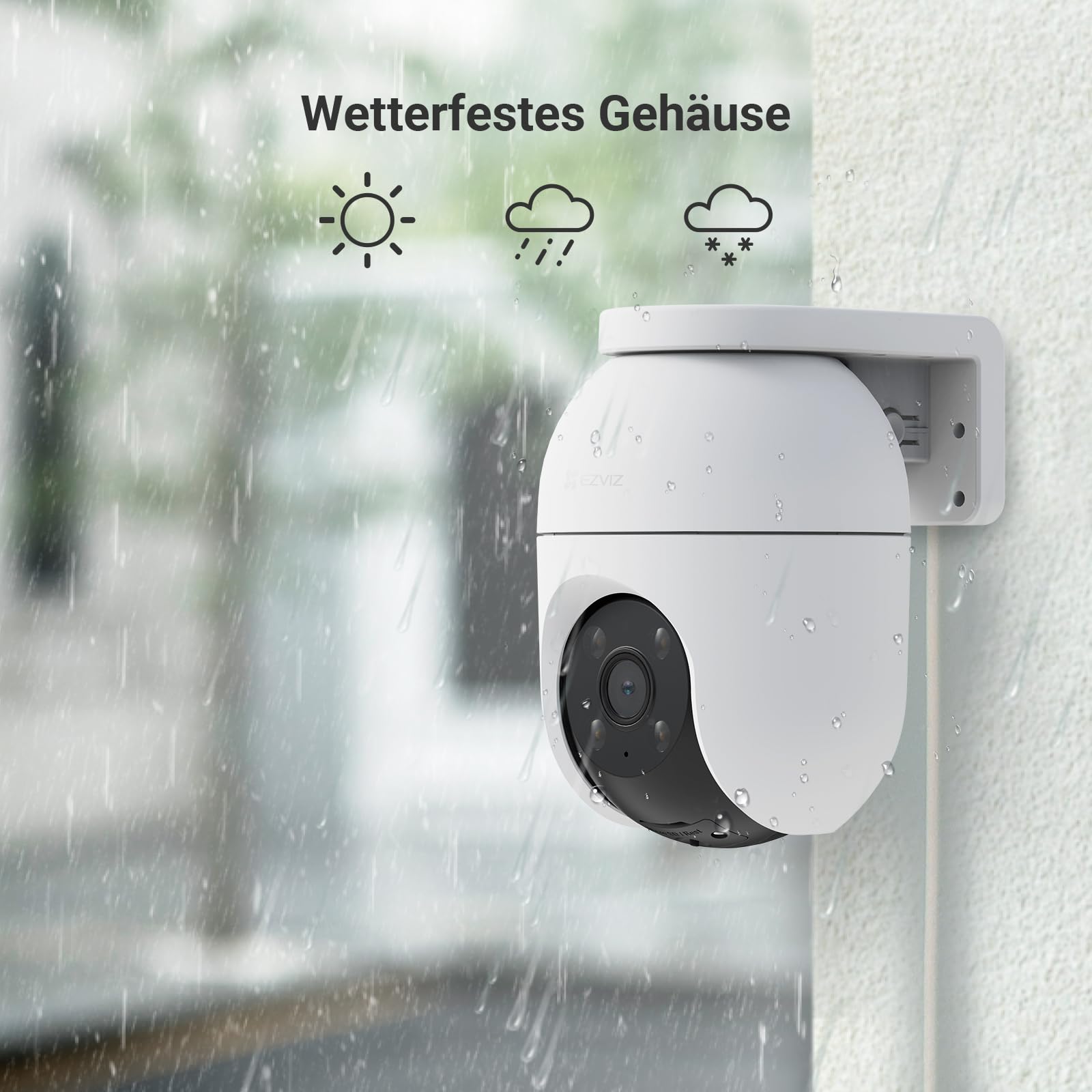 EZVIZ 2MP Überwachungskamera Aussen, WLAN IP Kamera mit 360° Abdeckung und Zwei-Wege-Audio, Personenerkennung mit Smart Tracking, Aktive Verteidigung mit Ton und Licht, wasserdicht, C8c 2 Pack 9