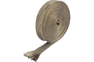 REPAIROCK Fiberglass Heat Wire Shield Sleeve Heat High Temp Shield Adjustable Heat Shield 10ft 12mm 1/2" Titanium Tone for Ca