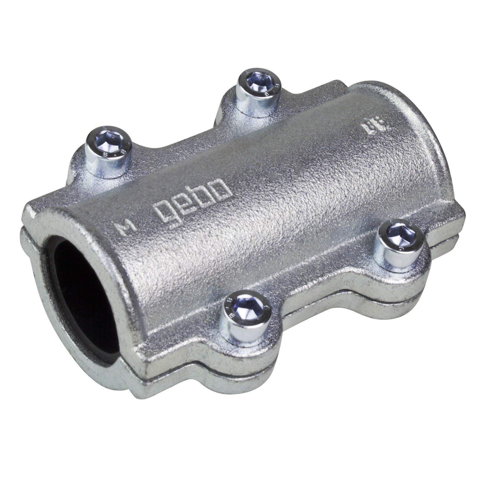 Gebo Armaturen 01.252.28.05, galvanised, Type Gebo Malleable Cast Iron Sealing Clamp DS 48.3 mm, 1 1/2 Inch, See Description, Siehe Titel/Beschreibung/Details