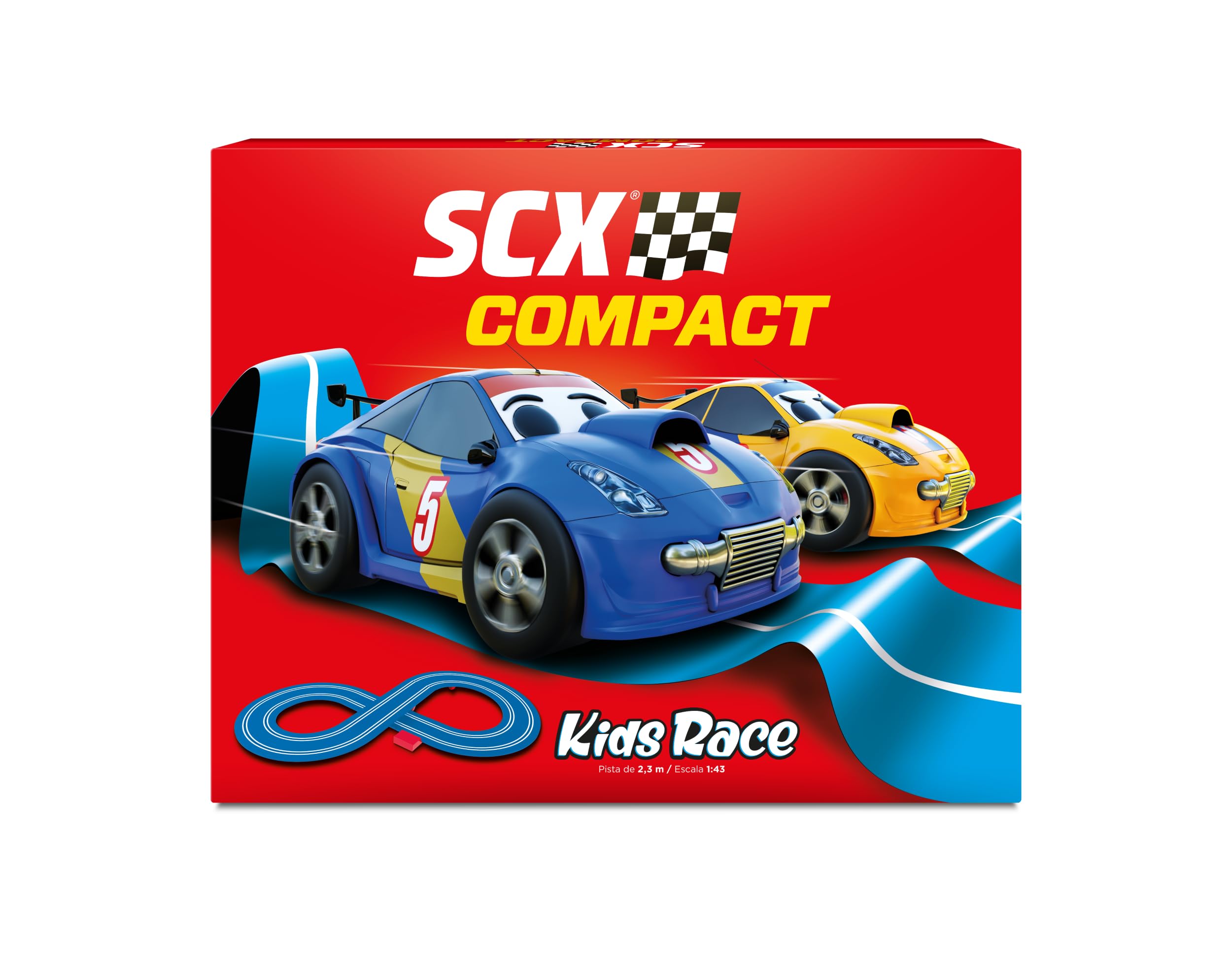 SCX - Compact Circuit - Complete Race Track - 2 Cars and 2 Controllers 1:43 (Kids Race)