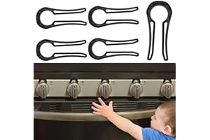 ZECHUAN Stove Knob Lock for Child Safety and Proofing (5 Pack), Oven Knob Safety Covers for Kids and Pets(Black)