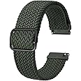 BISONSTRAP Nylon Watch Bands, Adjustable Braided Loop Straps for Men and Women, 16mm 18mm 19mm 20mm 22mm for Choice