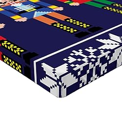 Lunarable Nutcracker Fitted Sheet, Colorful Retro