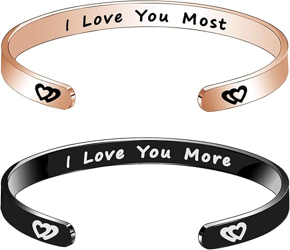 Valentine's Day Jewellery Cuff Bracelets I Love You More I Love You