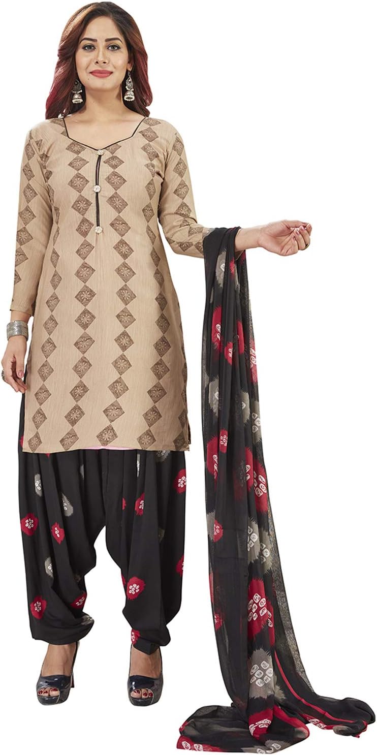 Women's Crepe/Synthetic Patiala Dress Material GSMAYAWEDM2509