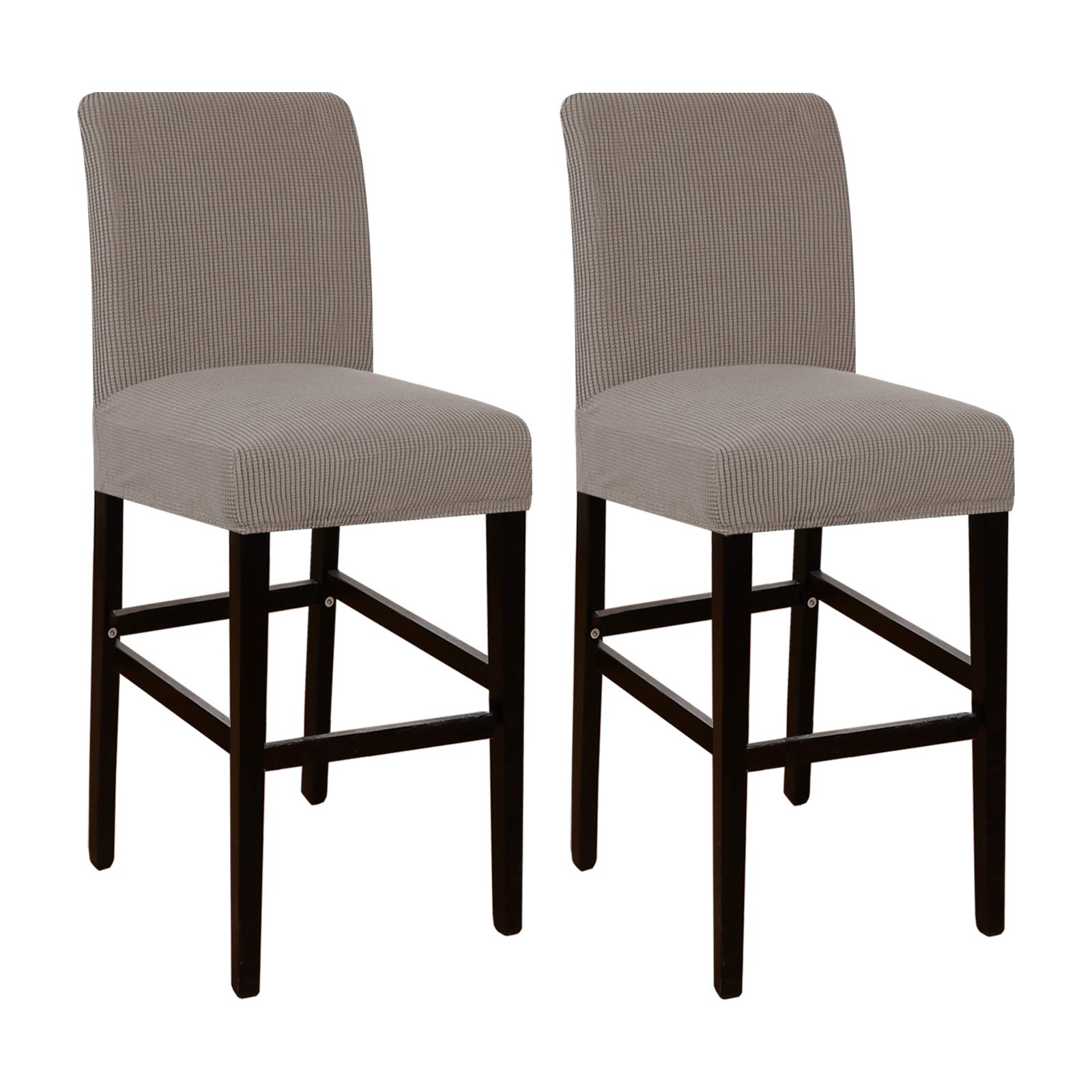 Photo 1 of Flamingo P High Stretch Stool Seat Cover Pub Counter Stool Bar Chair Covers Slipcover for Dining Room Non Slip with Elastic Bottom Set of 2, Taupe