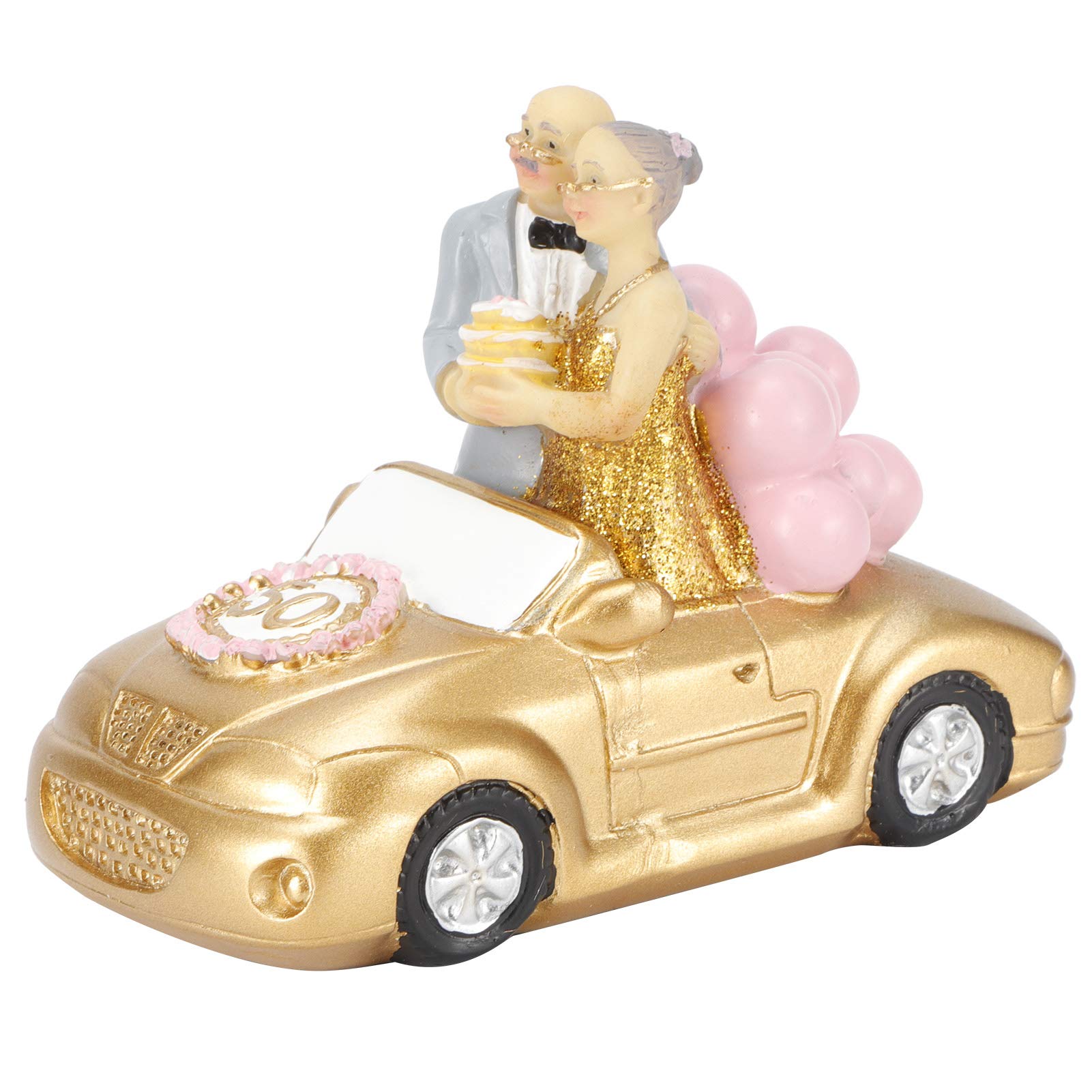 Wedding Gift Ornaments, Resin Decorative Ornaments Car Model Craftwork for Golden Wedding Gift
