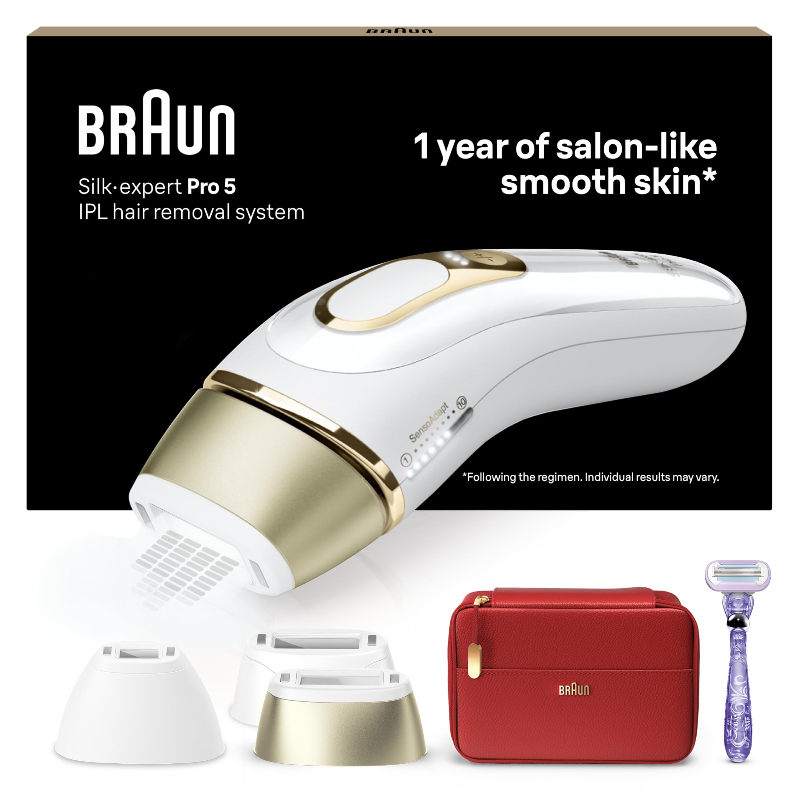 Braun Silk·Expert Pro 5 Épilateur À Lumière Pulsée, Alternative À L'Épilation Laser, Blanc/Argent, Pl5267