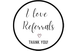 Mobiusea Creation I Love Referrals Stickers Roll | Thank You | 1.5 inch | Waterproof | 500 Labels for Real Estate Agent Supplies, Realtor Supplies, Salon, Small Business Mailer Seal Stickers