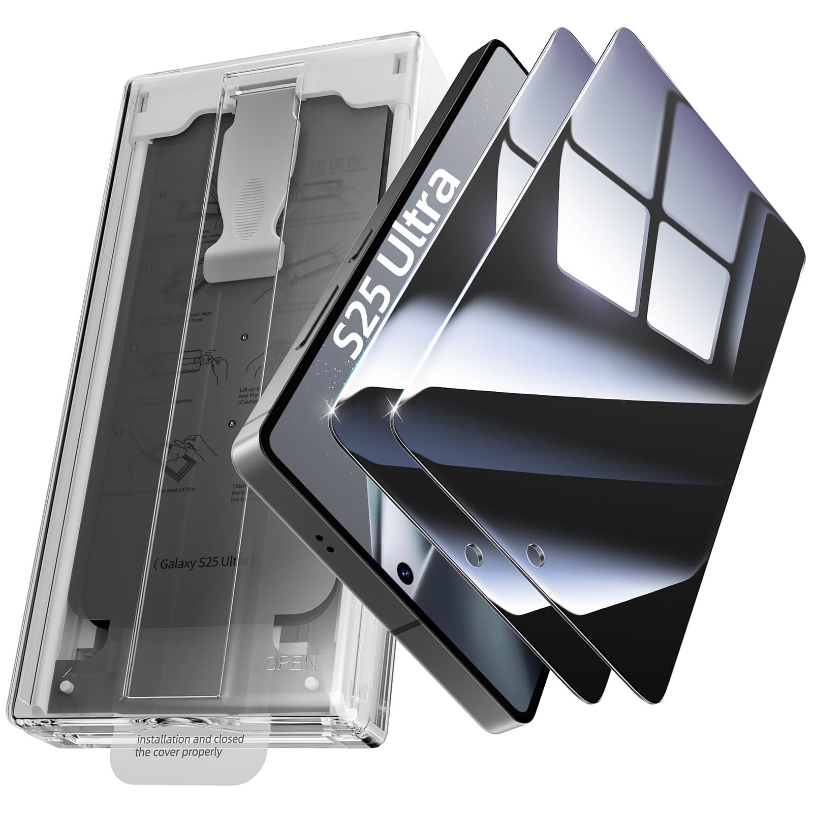 Photo 1 of X-it for Samsung Galaxy S25 Screen Protector Privacy 6.2" [Auto Alignment/Dust Removal],Bubble-Free,[100% Ultrasonic Fingerprint ID] Easy Installation Full Coverage Anti-Spy [Non-Glass] 2 Packs