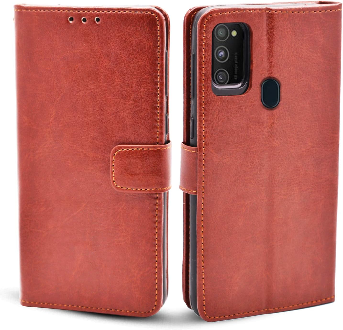 Pikkme Galaxy M30s / M21 Flip Case Vintage Leather Finish Inside