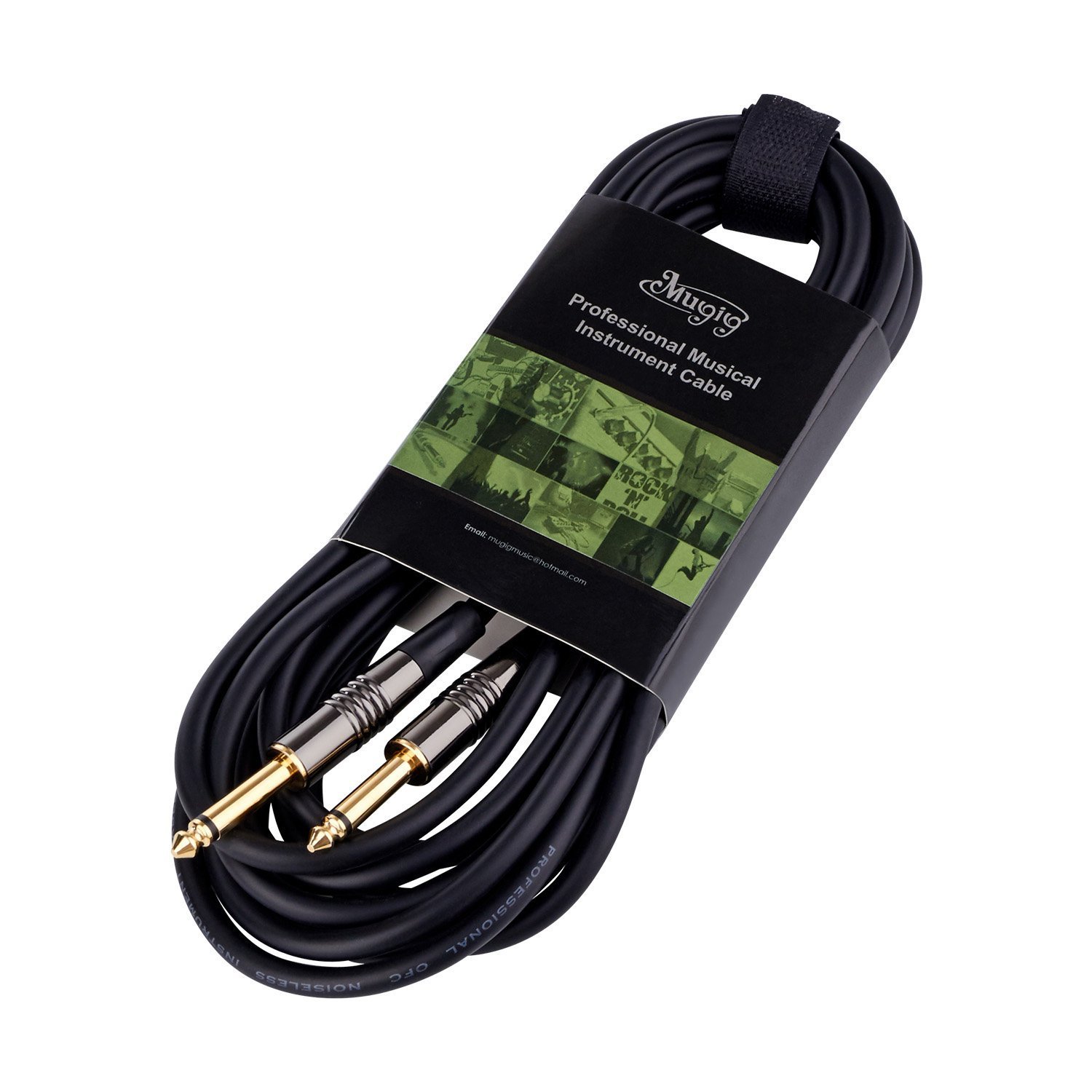 Mugig Guitar Cable with Gold Tipped Plugs, 1/4 Inch Cable Straight Male to Male Mono Instrument Cable for Guitar / Bass /Keyboard Music Instrument