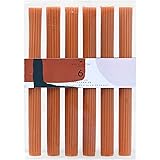 Main + Mesa Unscented Ribbed Taper Candles, Set of 6, 10", Terracotta