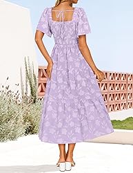 ZESICA Women‘s Summer Boho Floral Midi Dress 2025