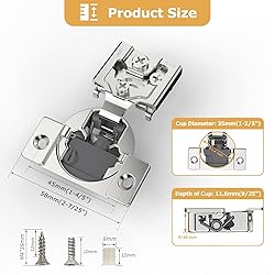 Furniware 20 Pack Soft Close Cabinet Hinges 4D