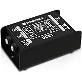 PRORECK DC21 Passive DI Box for Guitar &amp; Bass, Direct Box with Hum Eliminator, Input Attenuator, Ground Lift, 50k&Omega; Impedance, 1/4" to Balanced XLR Out for Live/Studio (DC21)
