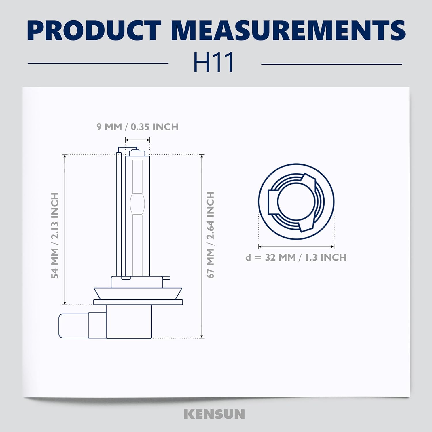 Amazon.com: HID Xenon Headlight Conversion Kit by Kensun, H11, 12000K - 2  Year Warranty: Automotive