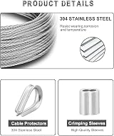 Abimars 2mm Wire Rope Kit 20M PVC Coated Steel Cable with Fixings view 3
