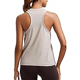 CRZ YOGA Womens Pima Cotton High Neck Workout Tank Racerback Athletic Sleeveless Tops Basic Casual Yoga Shirts