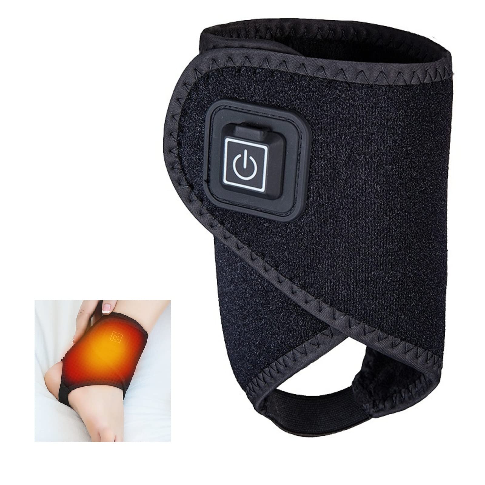 USB Electric Heating Ankle Support Brace Men Women Ankle Protector 3 Level Controller Ankle Compression Wrap for Sprain Injury Swelling Tendinitis Foot Joint Surgery Recover Injury Recovery