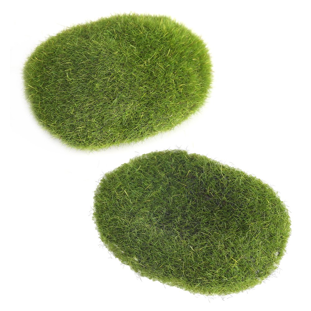 4pcs 6/ 8 CM Foam Artificial Grass Plant Fake Moss Rock Fuzzy Stone