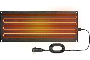 BULLRO Heated Snow Melting Mats Outdoor 20" x 60" - Non-Graphene Harmless Rubber Snow Heating Mats 120V Power saving,No-Slip Stair Heated Mats with Plug for Walkways - Electric Snow Melting Mats for Decks