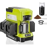 Taingwei Cordless Coffee Maker for Ryobi 18V Battery, Portable Drip Coffee Maker with Electric Coffee Grinder for RV, Camping, Travel, Car, Hiking (Battery Not Included)