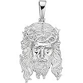 HarlemBling HEAVY SOLID Jesus Piece - Very Detailed Pendant Solid 925 Sterling Silver High Polish Finish - 3 Sizes Great For Any Necklace