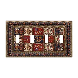 Spshian Vintage Boho Tribal Rustic Blue Red Paisley