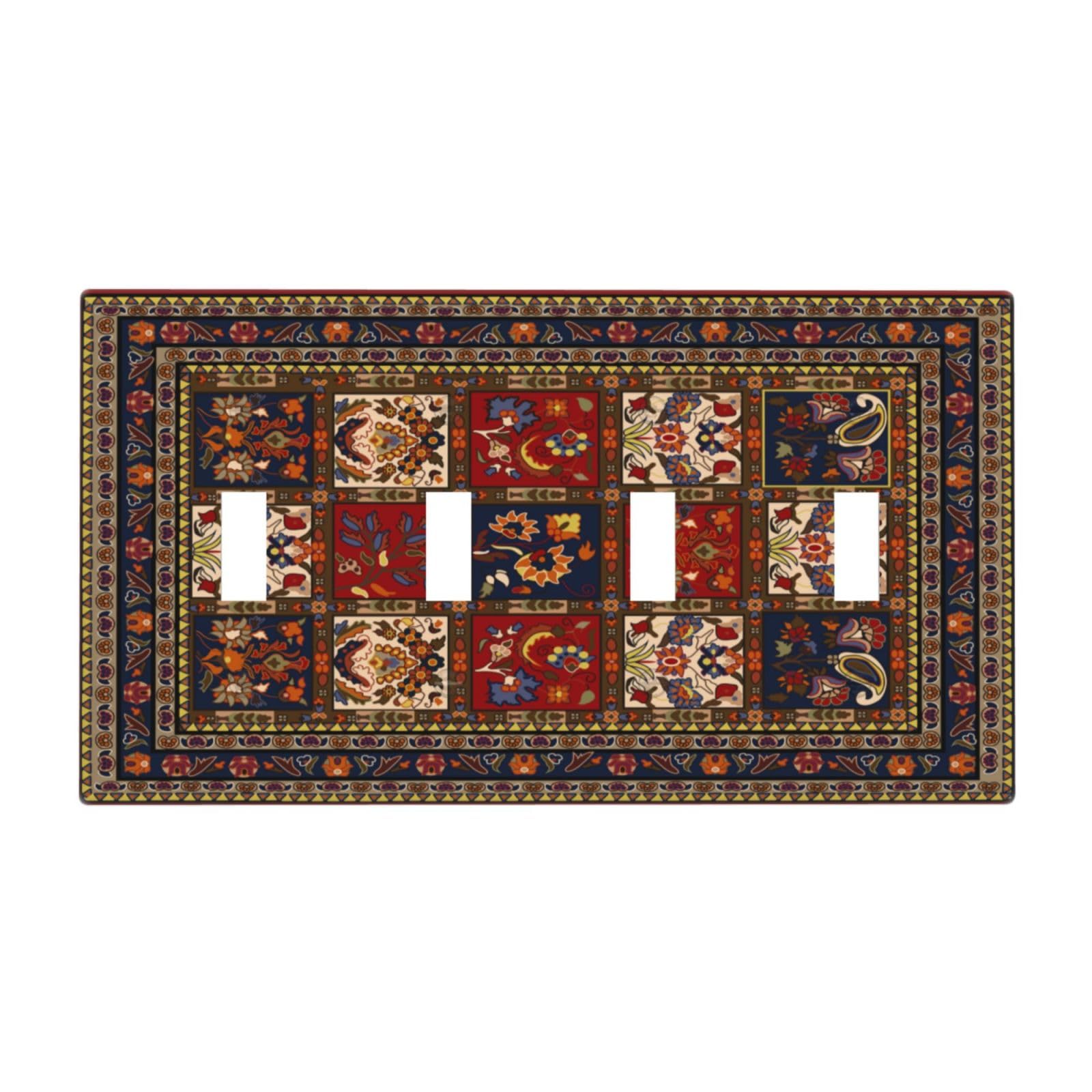 Spshian Vintage Boho Tribal Rustic Blue Red Paisley