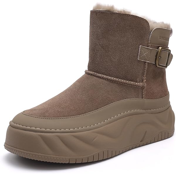 Bravover Botas De Nieve Para Mujer, Botas De Invierno Para Mujer, Zapatos Cálidos Con Forro De Piel, Botas De Nieve Cálidas Para Mujer, Impermeables, Antideslizantes, Ligeras, Para Exteriores, Gris
