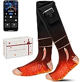 Heated Socks with App Control, Rechargeable Electric Socks with 2×6000mAh Batteries, Fast Heating & Constant Temperature, Winter Hiking Gear for Men & Women, Ideal for Hunting & Gifts
