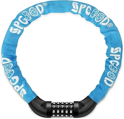 SPGOOD Bike Lock 830mm Heavy Duty Chain 7mm Hardened Steel 5-Digit Code